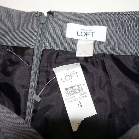 Ann Taylor Loft Women's Mini Skirt Size 4 NWT Gray Above Knee Hip Pockets - Picture 3 of 5